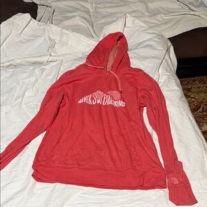 Women's Red Northface Hoodie - Never Stop Exploring
